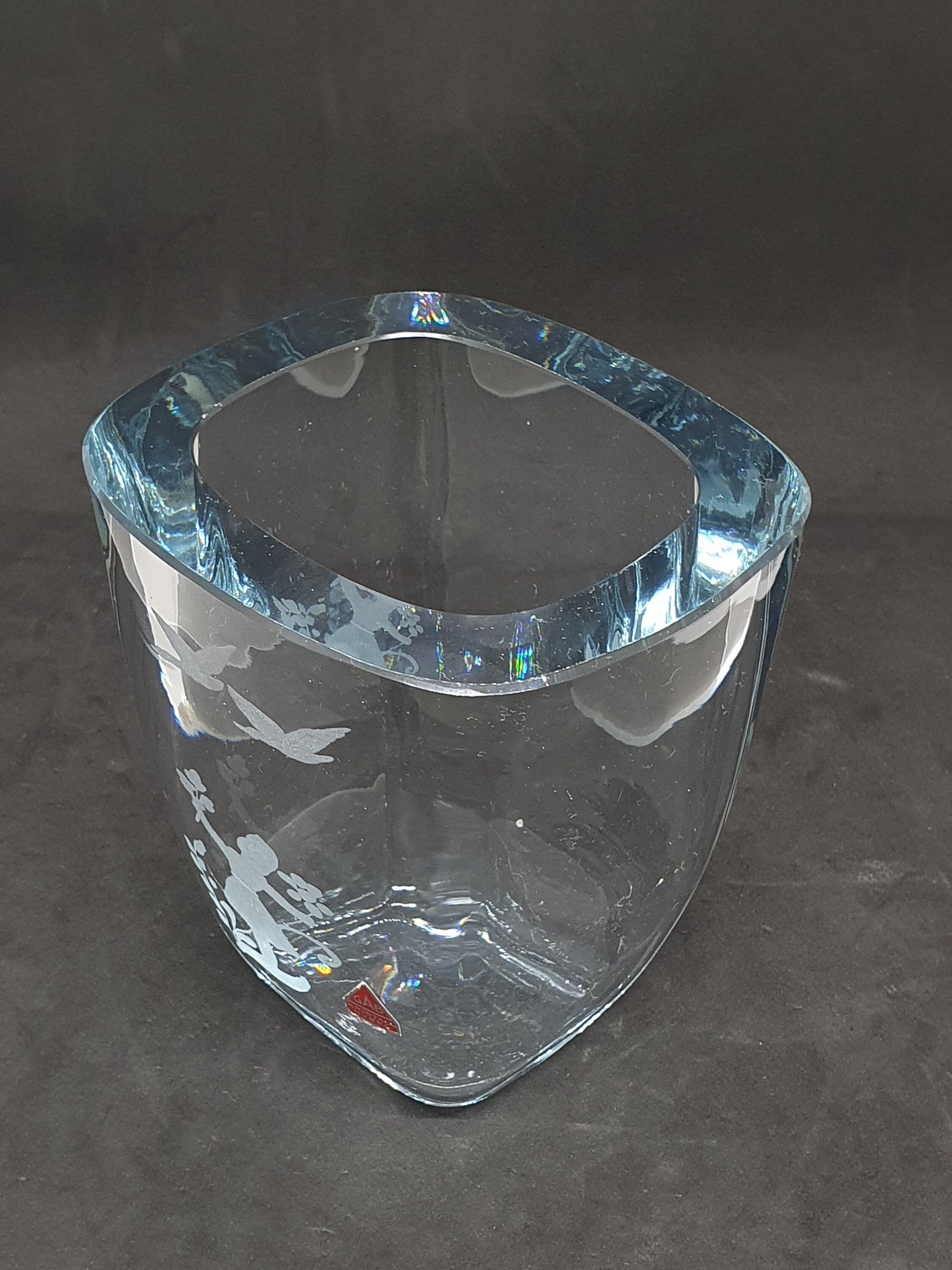 スウェーデン　クリスタル スウェーデン ヴィンテージ クリスタルガラス ベース 北欧雑貨