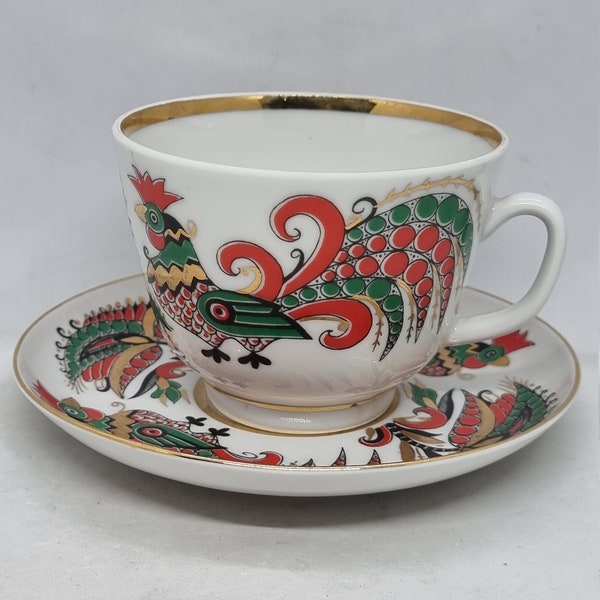 Lomonosov LFZ USSR cup and saucer | Russian Porcelain |