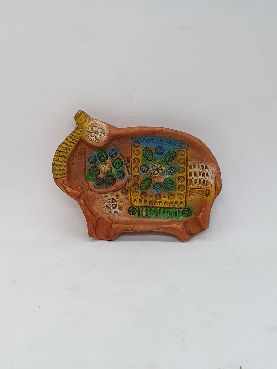 Vintage Elephant Ashtray Ceramica Marquez Aracena Huelva Colorful