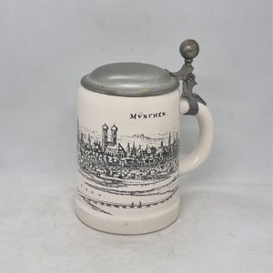 Vintage JCC meeting 1974 Munich Germany ceramic beer stein |