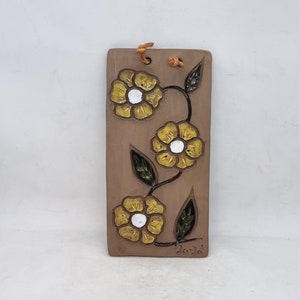 Vintage Sweden ceramic wall plaque | Scandinavian ceramic wall tile |