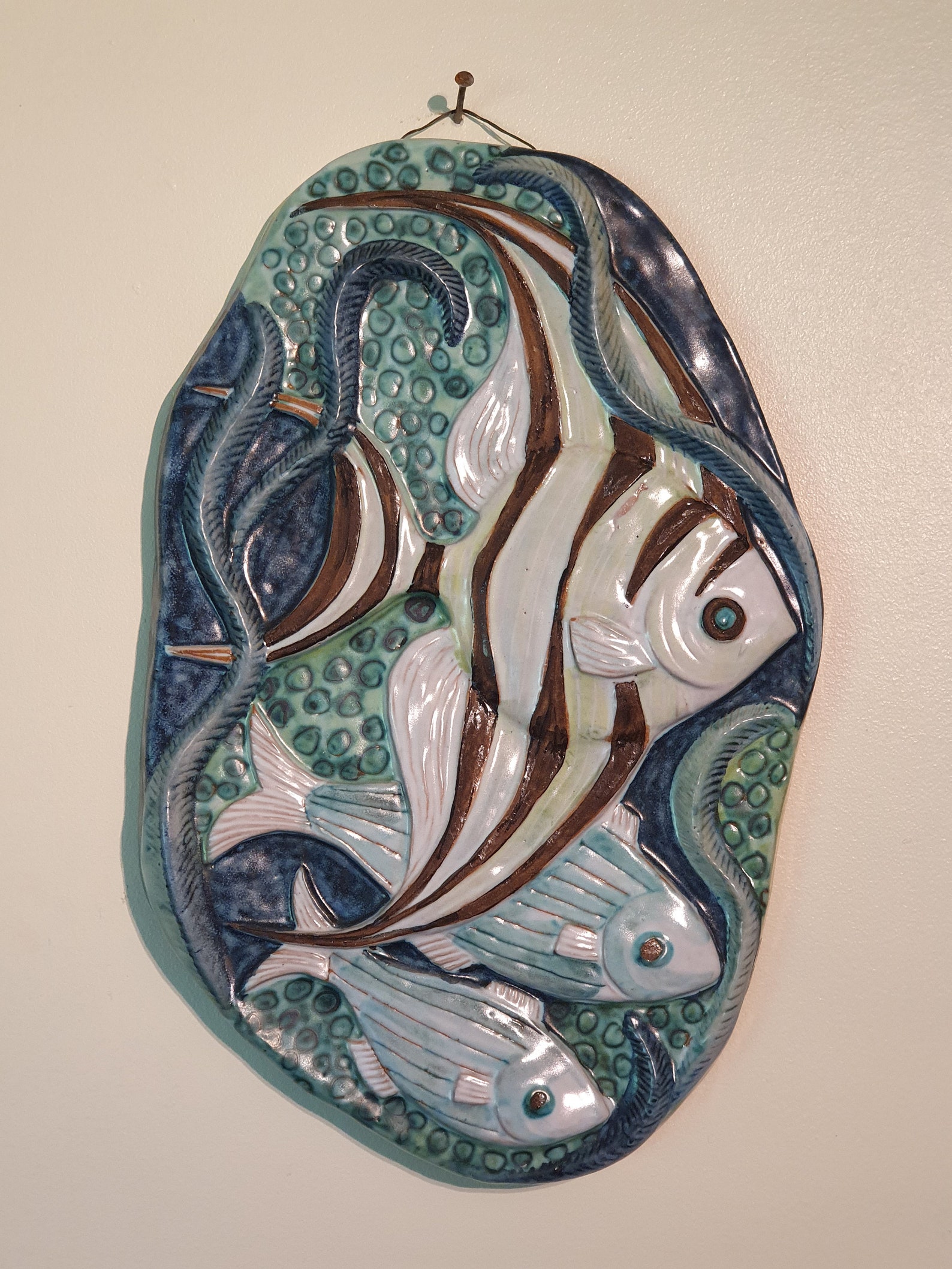 Large Ceramic Wall Plaque by Irma Yourstone for Lerlaxen 1960s Etsy