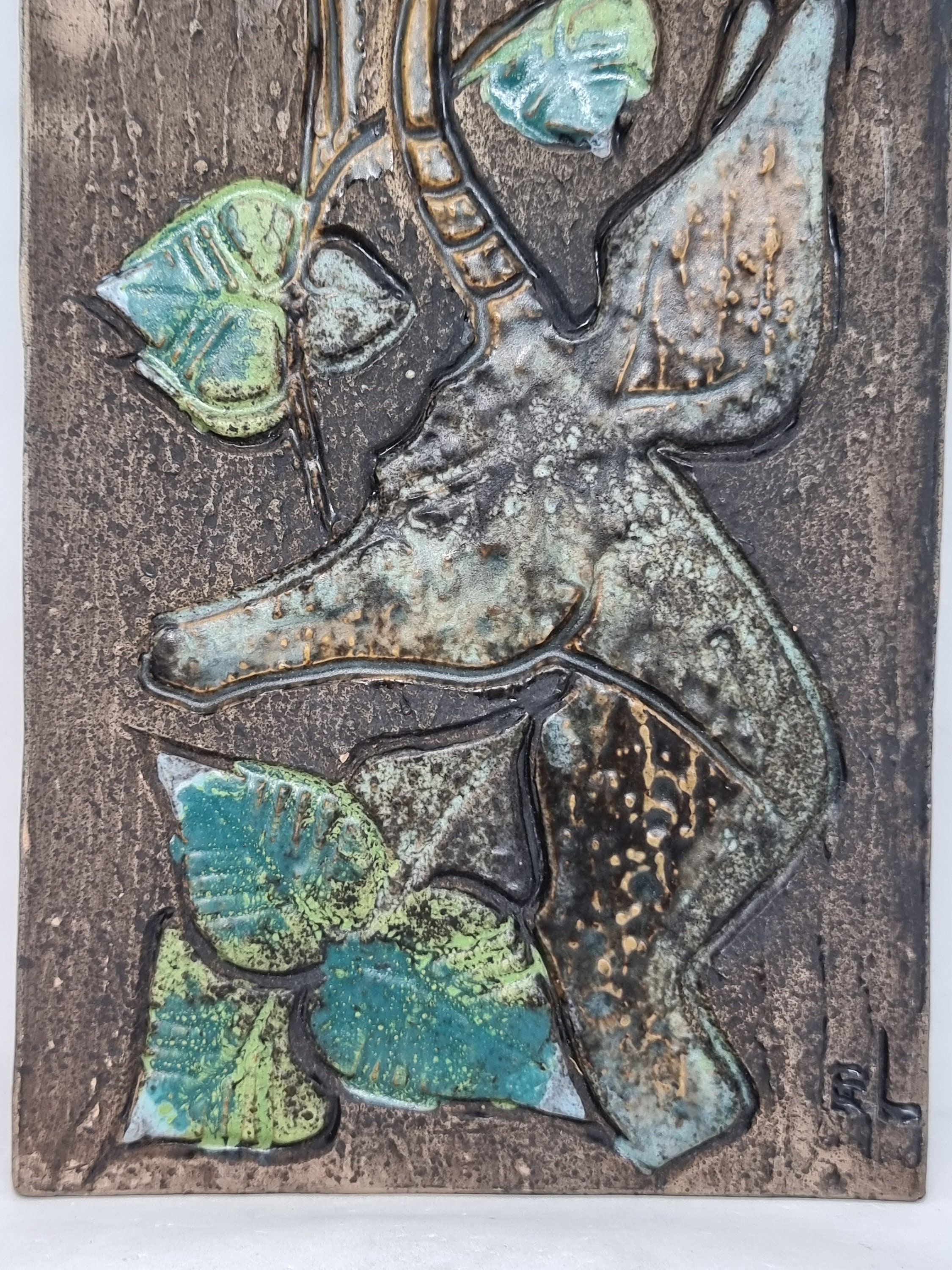 Vintage Tilgmans Keramik Wall Plaque by Eivor Lang | Made in