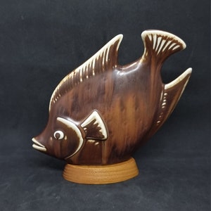Sammlerstück GUNNAR NYLUND braune Fischskulptur | Figur von Rörstrand |