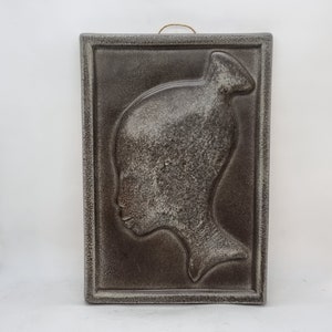 Vintage ceramic wall plaque from Johgus Bornholm, Denmark |