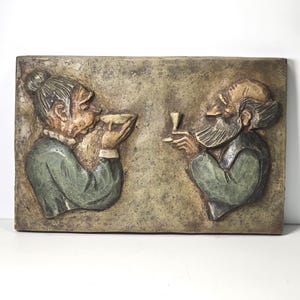 Vintage Scandinavian Ceramic Wall Plaque – Denmark/Norway