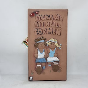 Jie Gantofta Sweden ceramic wall plaque no. 409 |  Mid Century Swedish ceramic wall tile |