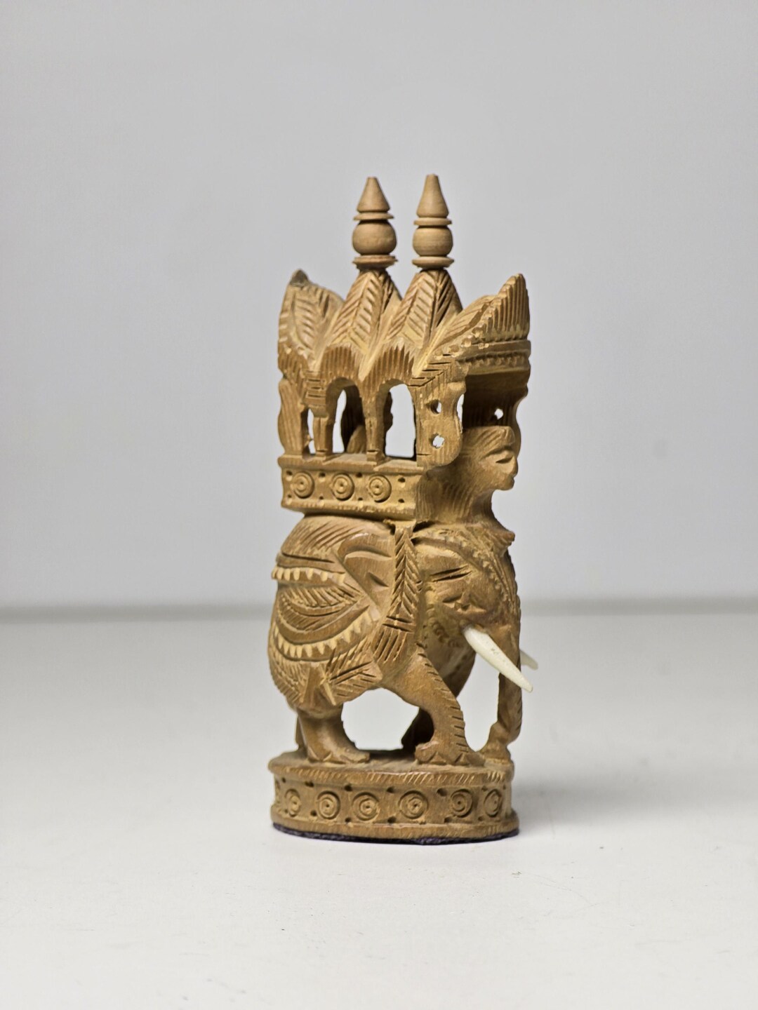 Hand-carved Wooden Elephant With Royal Howdah | Indian Tribal Folk Art ...