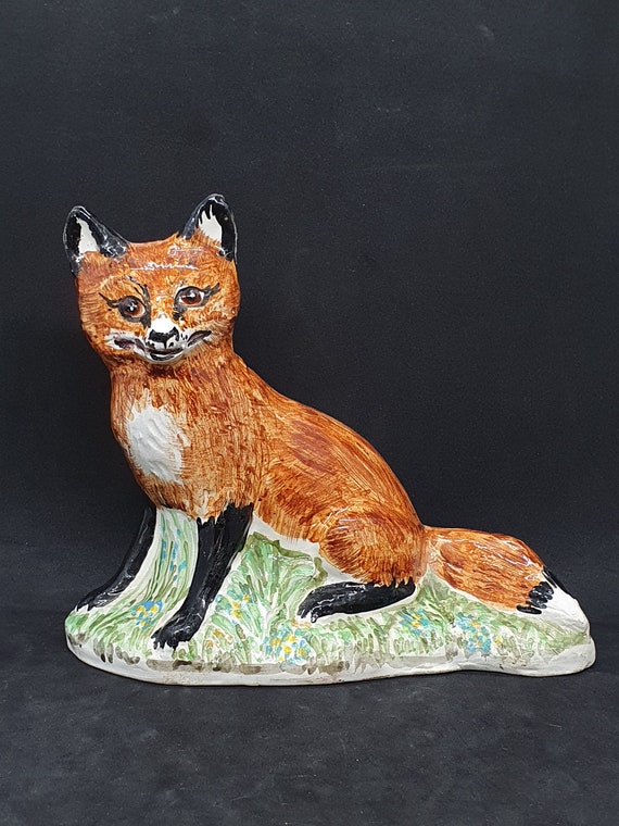 Figurine de renard en céramique vintage Soigneusement fabriqué
