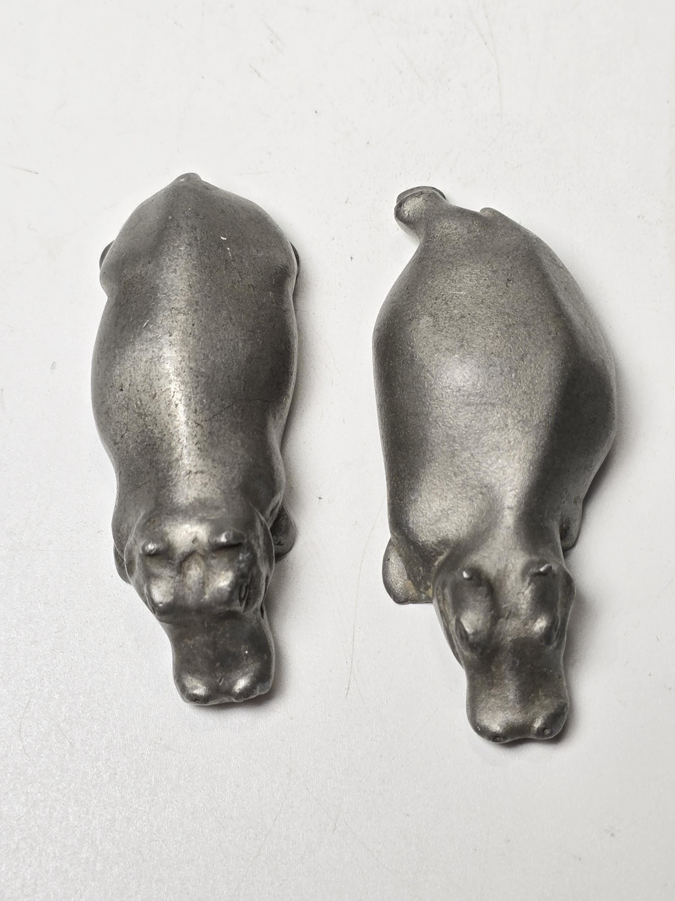 Vintage Selangor Pewter Hippo Figurines – Set of 2 - Etsy