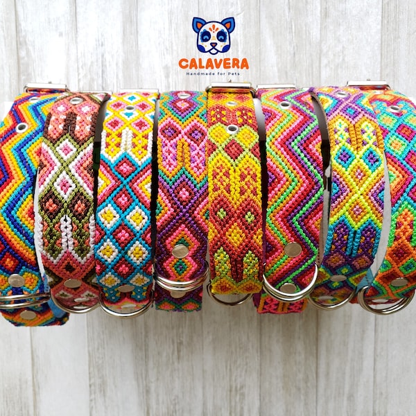 L - groot - hondenhalsband handgemaakt door Mexican Artisans