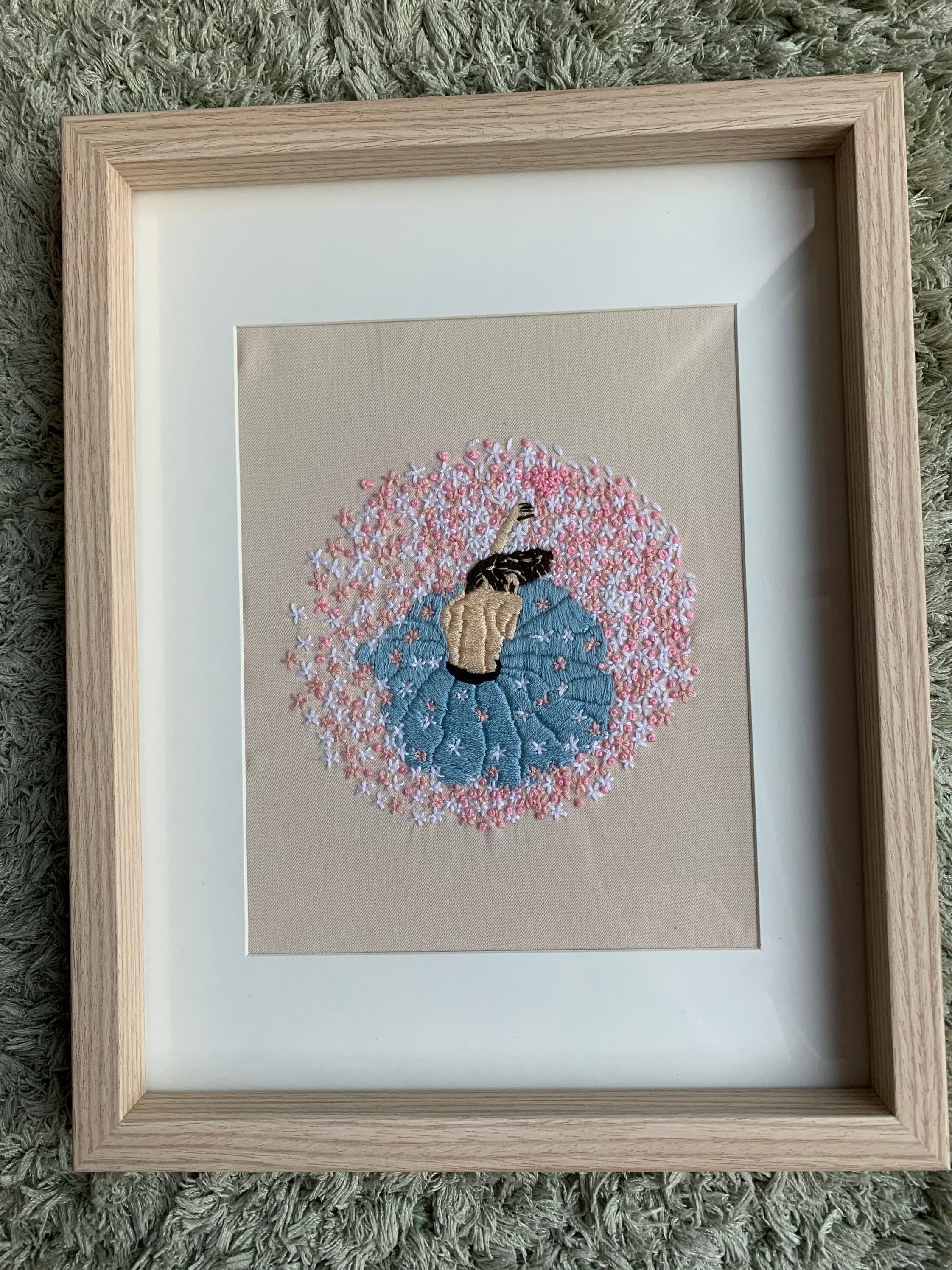 Floral wall art thread embroidery embroidery art framed hand  etsy Floral wall art thread embroidery embroidery art framed hand  etsy