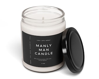 Candela profumata alla soia Manly Man Relax, antistress, regalo ecologico, arredamento per la casa, 9oz