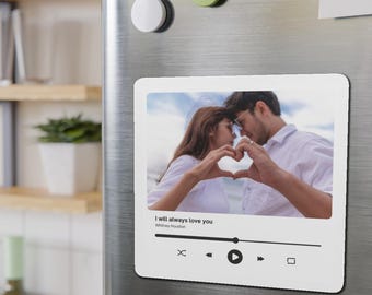 In riproduzione ora Magnete fotografico personalizzato / Giorno di San Valentino / Ricordi / Amore / Magnete da frigorifero / Musica / Personalizzato / Relazione / Anniversario