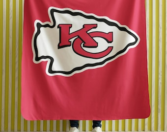 Coperta leggera in velluto dei Kansas City Chiefs - Coperta ultra morbida e accogliente per le giornate di gioco, l'arredamento della casa, le serate al cinema e il tailgating