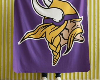 Coperta leggera in velluto dei Minnesota Vikings - Coperta ultra morbida e accogliente per le giornate di gioco, arredamento per la casa, serate al cinema, tailgate party, coperta da picnic
