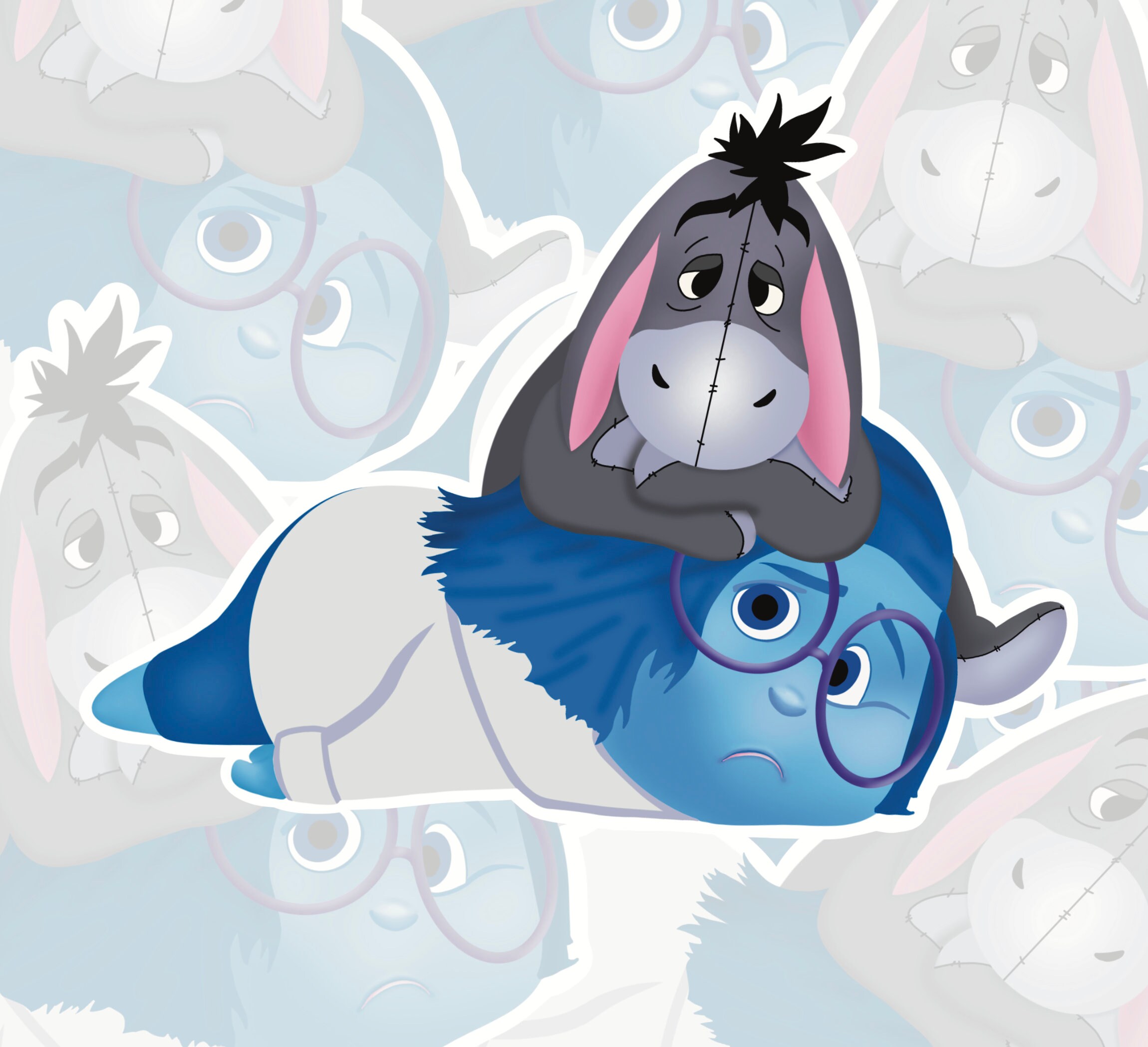 Sadness and Eeyore Sticker Waterproof Vinyl Disney Sticker Etsy