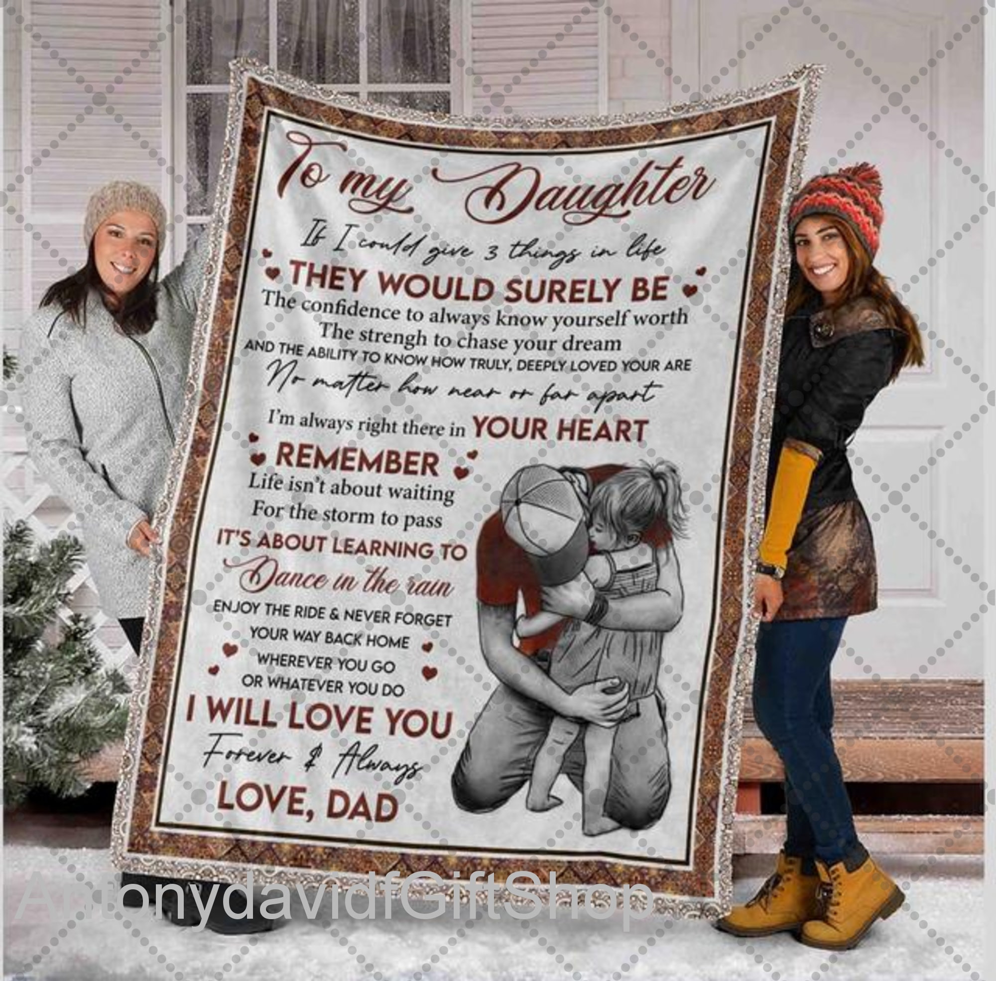 To my daughter blanket from mom and dad daughter blanket Etsy