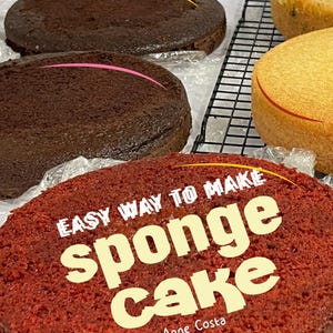 Schwamm Back-Grundlagen Rezept-E-Book, Basic Biskuitkuchen mit 7 Rezepten, Rezepte für Anfänger, einfache Kuchenbacken, Kuchen servieren Pflegeanleitung