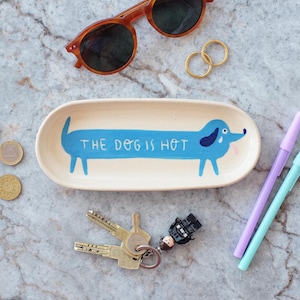 Handmade catchall tray | Cute dachshund plate