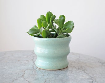 Modern planter |  Pottery plant pot | Ceramic planter | Turquoise pot | Medium planter | Succulent planter I Sending love