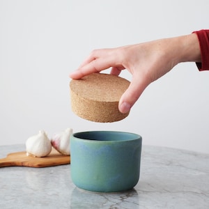 Pot en céramique fait main | Salière en céramique | Rangement cuisine