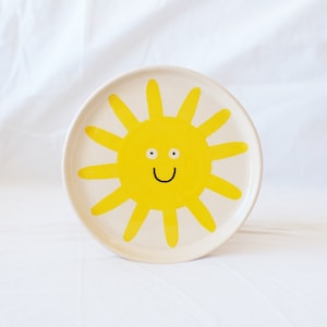 Handmade plates Cute dessert plate Sun