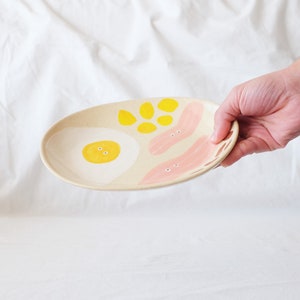 Hand-painted serving plate Brunch plate Cute ceramic dish Housewarming gift image 4