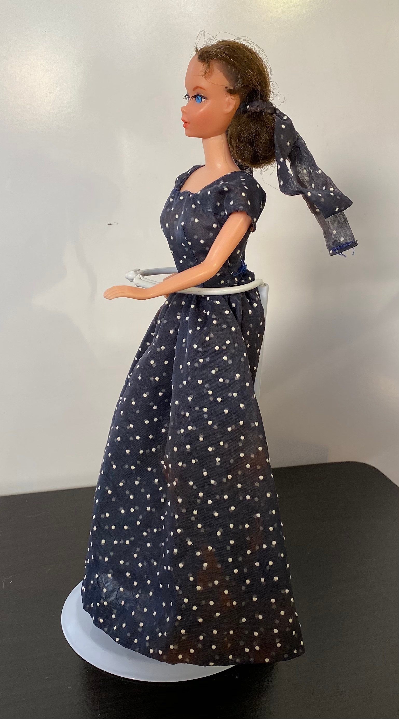 denim midi dress with sleeves Blue Sweetheart Neck Puff Sleeve Size:FR 48 Vegas bachelorette black outfit Illusion