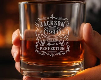 Personalized Engraved Whiskey Glass, Custom Whiskey Glasses, Personalized Birthday Gift For Him, Birthday Gift For Boyfriend