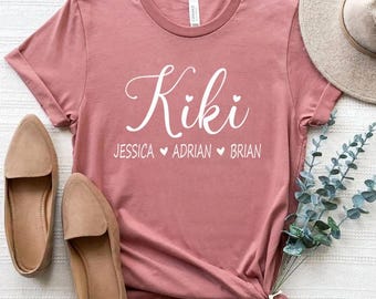 Personalized Kiki Shirt, Kiki Sweatshirt, Kiki Gift, Christmas Gift For Kiki, Customized Mother's Day Gift, Grandkids Names