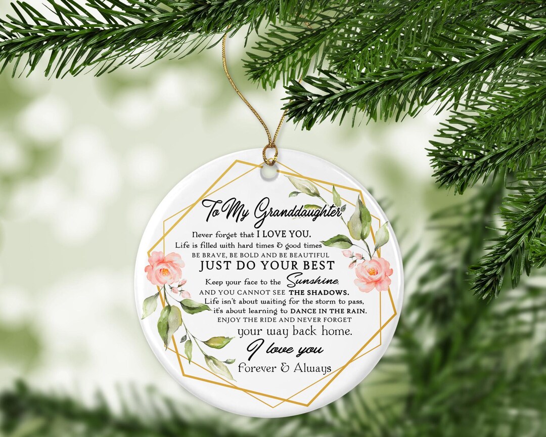 To My Granddaughter Christmas Ornament, Christmas Ornament for Niece