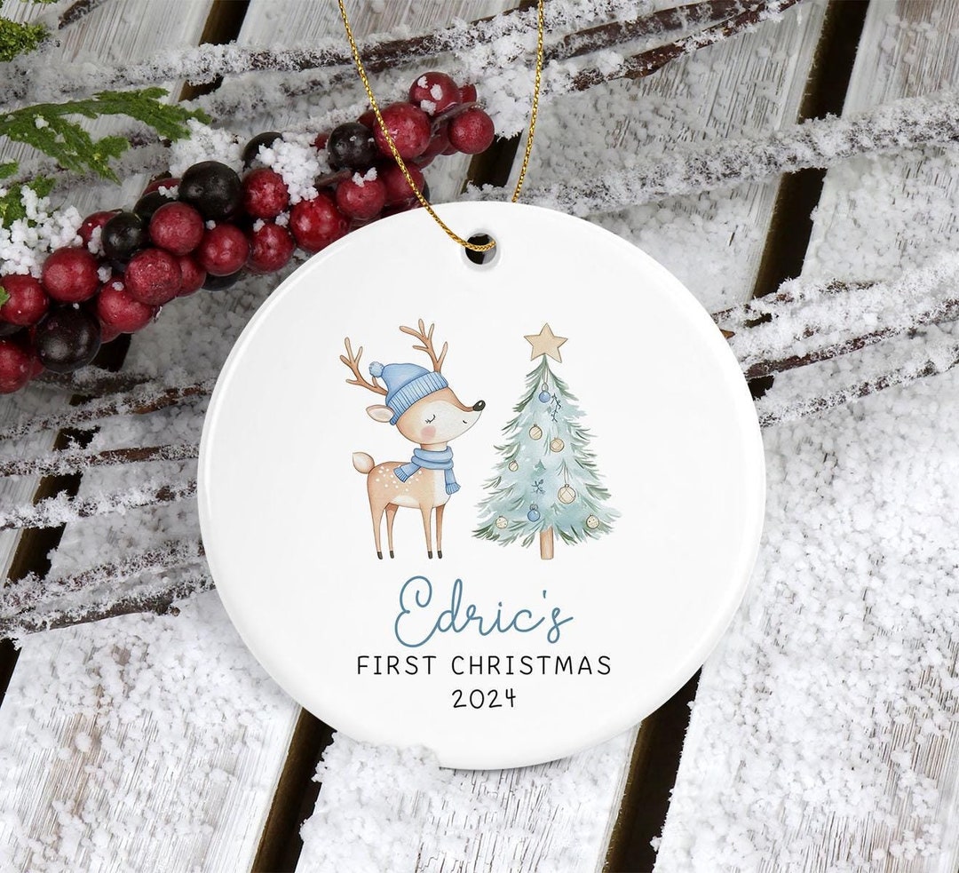 Baby First Christmas Ornament Personalized Baby Boy First Christmas