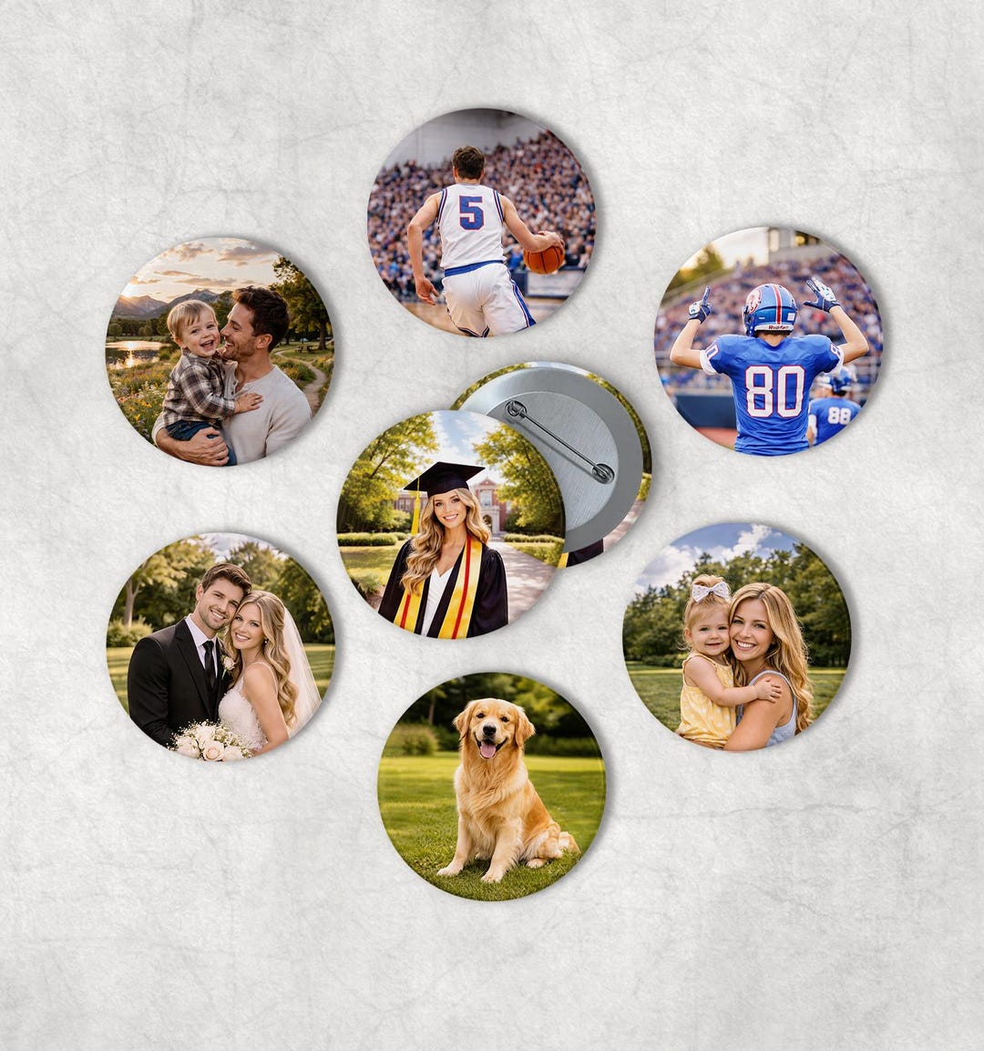 Custom Photo Pinback Button, Personalized Picture Pin, Face Button ...