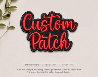 Custom Embroidered Patch, Personalized Badge, Iron On Patch, Sew On Patch, Embroidery Gift, Jacket Hat Backpack Uniform Decor