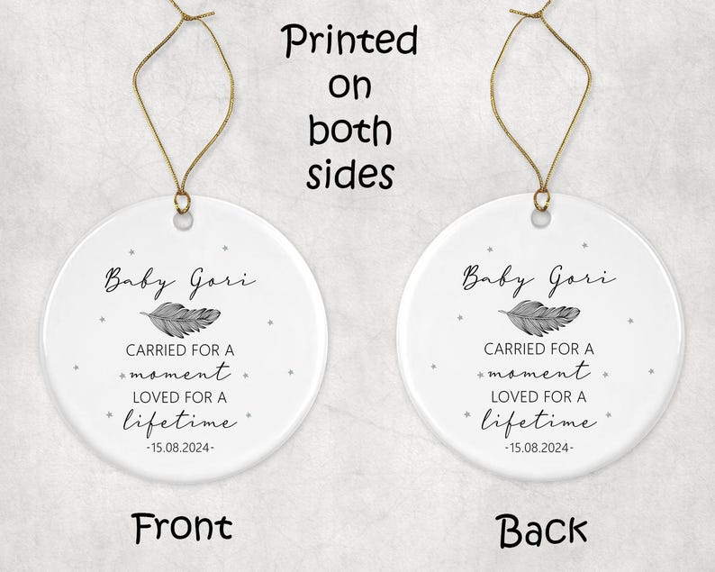 Personalized Baby Loss Ornament Miscarriage Ornament Still Born Gifts