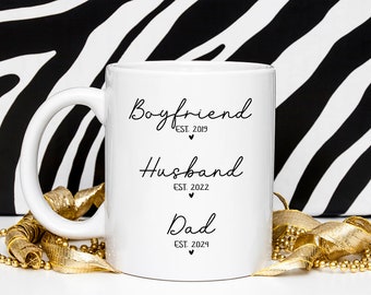 First Time Dad Gift From Wife, Gifts For New Dad, Boyfriend Husband Dad Mug Personalized, Pregnancy Announcement, New Dad coffee Mug