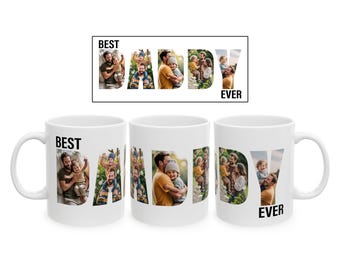 Best Daddy Ever Mug, Custom Fathers Day Cup, Personalized Photo Collage Mug, Dad Birthday Gift, Father Gift From Son Daughter Wife, Dad Mug