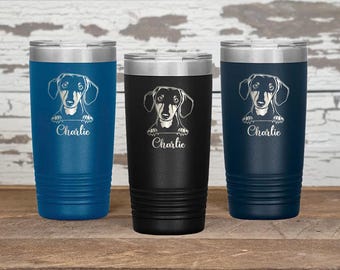 Personalized Dachshund Tumbler, Engraved Steel Dachshund Tumbler, Dachshund Travel Tumbler, Dachshund Dog Mom or Dad, Dachshund Lover Gift