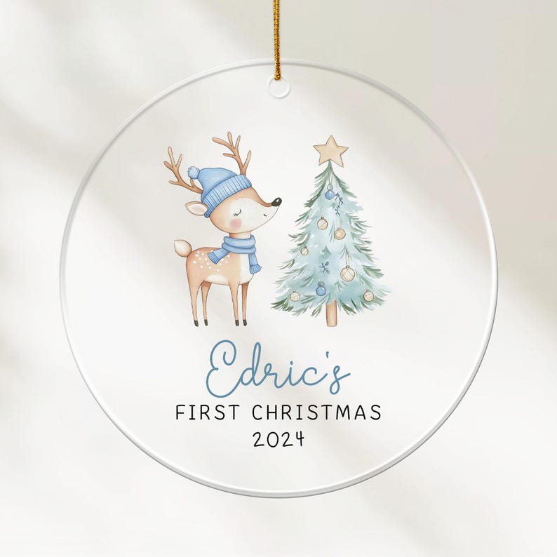 Baby First Christmas Ornament Personalized Baby Boy First Christmas