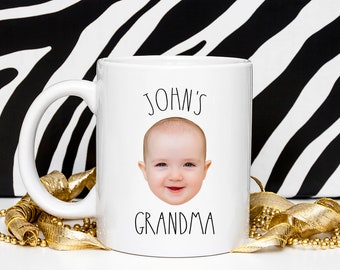 Grandma Baby Gift Mug, Personalized Baby Face Photo Mug For Grandma Birthday Gift, Baby Mug, Grandma Coffee Mug, Baby Photo Mug For Grandma
