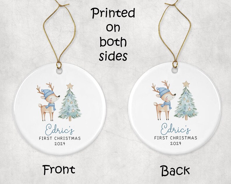 Baby First Christmas Ornament Personalized Baby Boy First Christmas