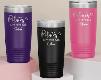 Personalized Pilates Tumbler, Engraved Tumbler, Pilates Gifts, Pilates Instructor Gifts, Gift for Pilates Lover, Insulated Travel Mug