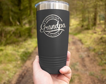 Promoted to Grandpa Est 2024 Tumbler, Baby Shower Gift, Pregnancy Announcement, Gifts for Grandpa, Pregnancy Announcement, Father's Day Gift