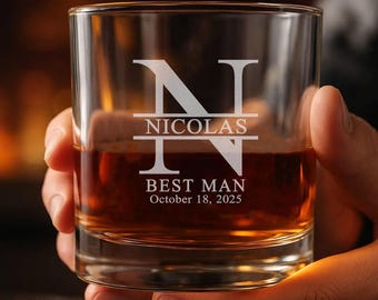 Personalized Best Man Engraved Whiskey Glass, Engraved Pint Glass, Groomsmen Gift Idea, Groom Mug, Groomsman Glass, Best Man Gift, Wedding