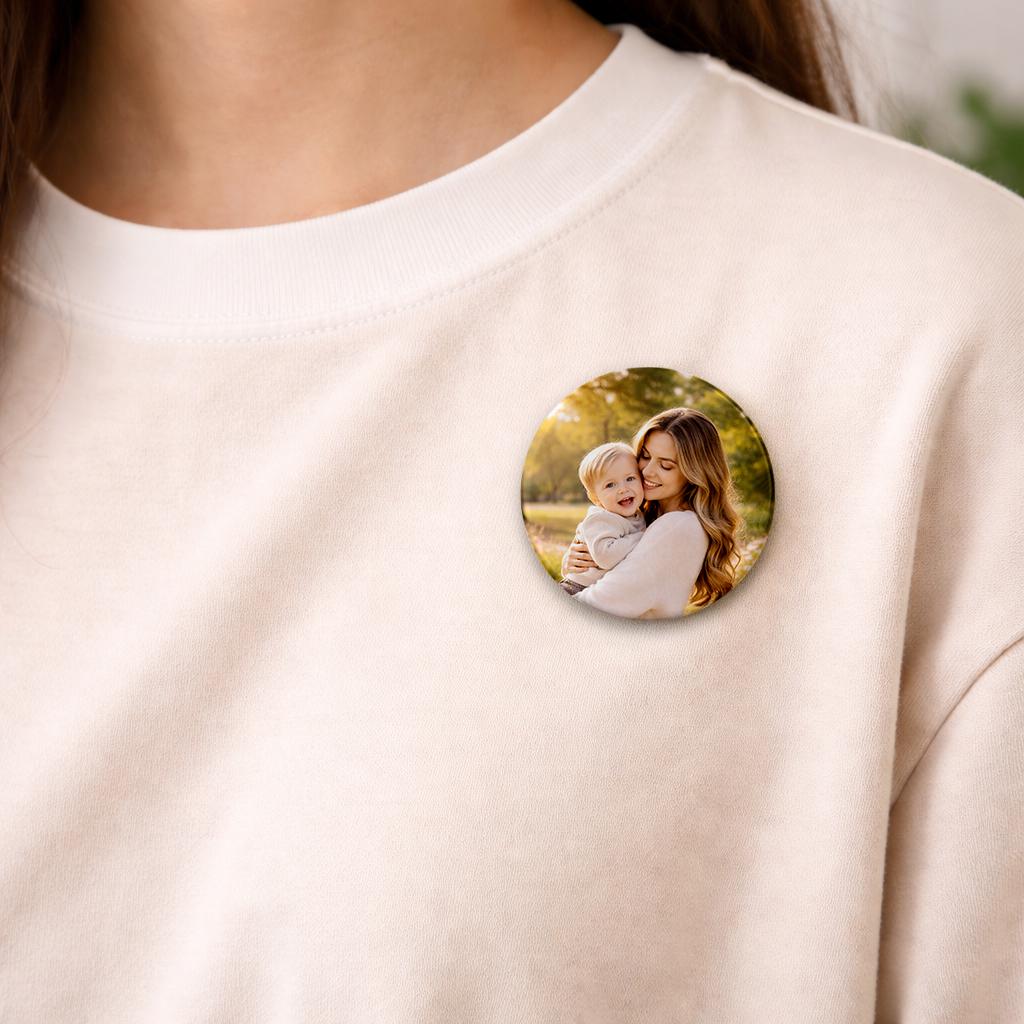 Custom Photo Pinback Button, Personalized Picture Pin, Face Button ...