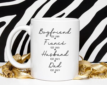 First Time Dad Gift From Wife, Gifts For New Dad, Boyfriend Fiancé Husband Dad Mug Personalized, Pregnancy Reveal First Time Dad Gift
