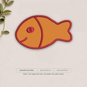 Goldfish Snack Embroidered Patch, Sew On Patch, Iron On Patch, Cute Snack Applique, Fish Cracker Badge for Jacket, Backpack, Hat, DIY Gift