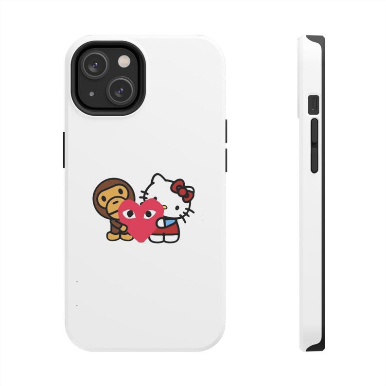 Kawaii Phone Case, Hello Kitty and Bape Collab, Cute iPhone Cover, Trendy Protective Case, Streetwear Accessories image 5