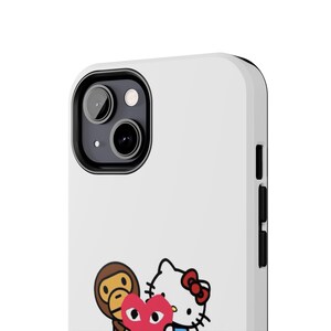 Kawaii Phone Case, Hello Kitty and Bape Collab, Cute iPhone Cover, Trendy Protective Case, Streetwear Accessories image 8
